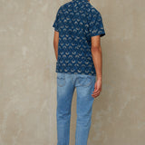 Balder Shirt | Woodblock Indigo Dye - Fan Print