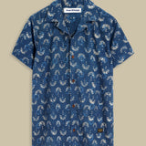 Balder Shirt | Woodblock Indigo Dye - Fan Print