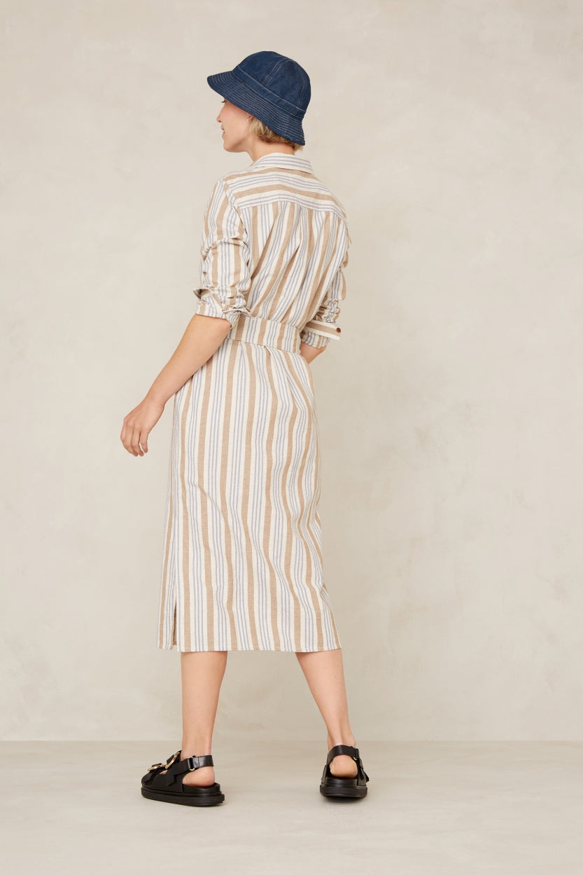 Maggy Dress | Ecru Hemp Stripe