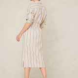 Maggy Dress | Ecru Hemp Stripe