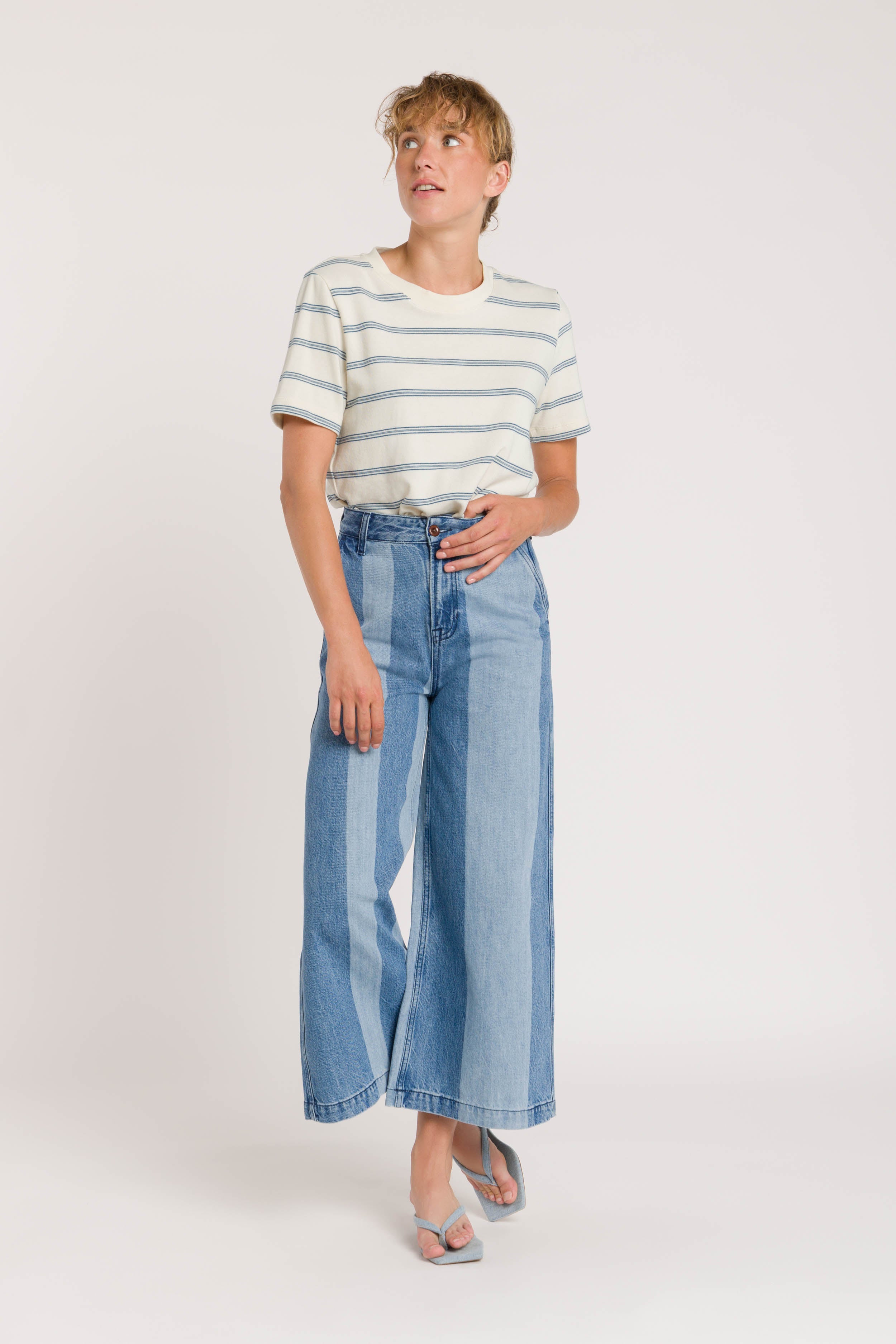 Lilibet Cropped Jeans | Blue Reef Panel