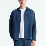 Enda Pocket Shirt L/S| Indigo Linen