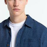 Enda Pocket Shirt L/S| Indigo Linen