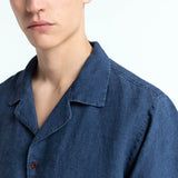 Arkin Shirt Shortsleeve | Indigo Linen