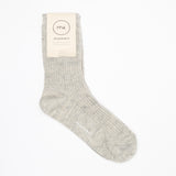 Linen Ribbed Socks | Light Grey