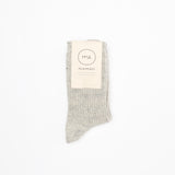Linen Ribbed Socks | Light Grey