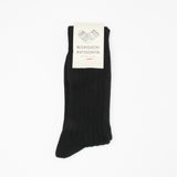 Praha Egyptian Cotton Ribbed Socks | Black