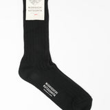 Praha Egyptian Cotton Ribbed Socks | Black