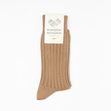 Praha Egyptian Cotton Ribbed Socks | Cafe Au Lait