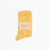 Slub Low Gauge Rib Socks | Mustard