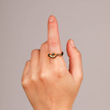 Wave Ring Gold with 1 Stone # 3 | Size 7