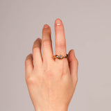 Wave Ring Gold with 1 Stone # 1 | Size 6