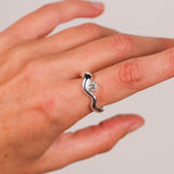 Wave Ring Silver with 1 Stone # 3 | Size 7.5