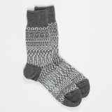 Oslo Wool Jacquard Sock | Grey / Vanilla