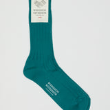 Praha Egyptian Cotton Ribbed Sock | Aquarium Blue