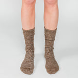 Boston Hemp/Cotton Slab Socks | Khaki Moss