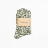 Slub Nep Twister Heather Socks | Olive