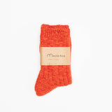 Slub Low Gauge Rib Socks | Orange