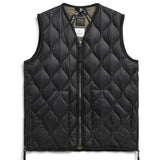 Military V Neck W-Zip Down Vest (Soft Shell) | Black