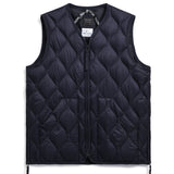 Military V Neck W-Zip Down Vest (Soft Shell) | Dark Navy