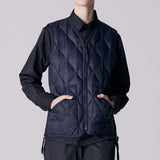 Military V Neck W-Zip Down Vest (Soft Shell) | Dark Navy