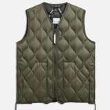 Military V Neck W-Zip Down Vest (Soft Shell) | Dark Olive