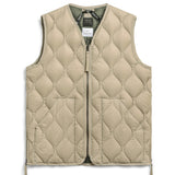 Military V Neck W-Zip Down Vest (Soft Shell) | G. Beige