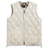 Military V Neck W-Zip Down Vest (Soft Shell) | Off White