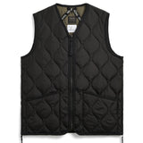 Military V Neck W-Zip Down Vest | Black