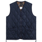 Military V Neck W-Zip Down Vest | Dark Navy