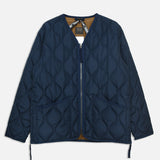 Military V Neck W-Zip Down Jacket | Dark Navy