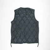 Military V Neck W-Zip Down Vest (Soft Shell) | Black