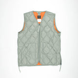 Military V Neck W-Zip Down Vest (Soft Shell) | Dark Sage Green