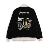 Reversible Sukajan Down Jacket | Black X Navy