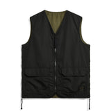 Non Down Military Reversible V Neck Vest | Black
