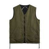 Non Down Military Reversible V Neck Vest | Black