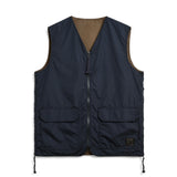 Non Down Military Reversible V Neck Vest | Dark Navy