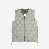 Military V Neck W-Zip Down Vest | Dark Sage Green