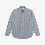 6013 Oxford Shirt |  Terrace Pinstripe Sky Claret