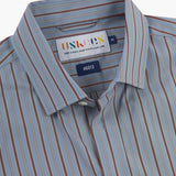 6013 Oxford Shirt |  Terrace Pinstripe Sky Claret