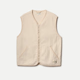 VEST01PAD.02 | Padded Cotton Zip Vest | Nature