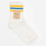 Slub Nep 3 Stripe Socks | Yellow x Blue