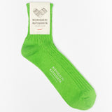 Praha Linen Ribbed Socks | Pear Green