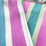 Recycled Plastic Stripe Bag / Rectangle D15 | Green x Pink