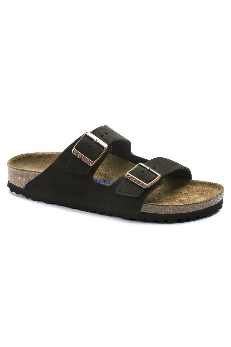 Birkenstock arizona mocha 2025 suede soft footbed