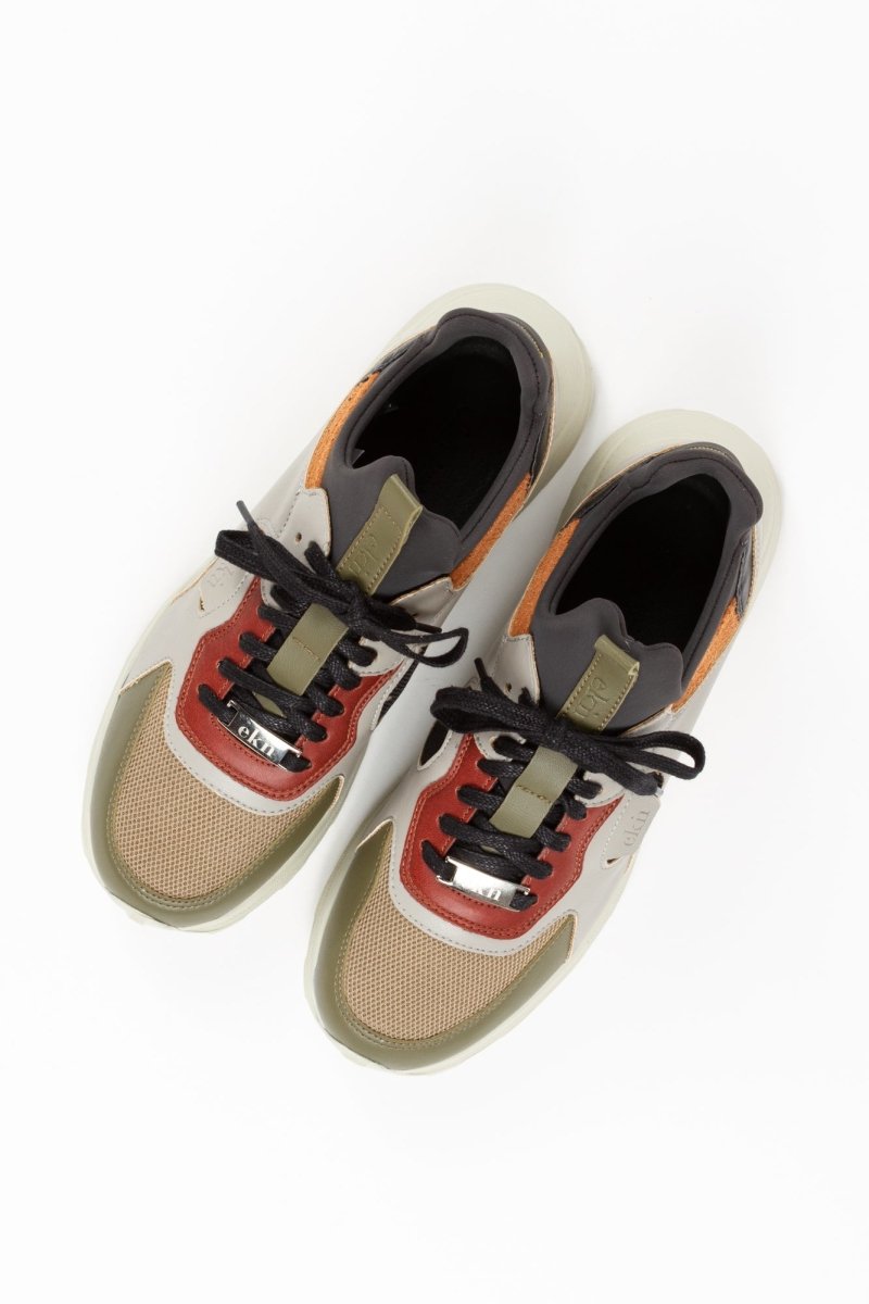 EKNLarch Sneaker | Khaki Vegan Leather + Neoprene36