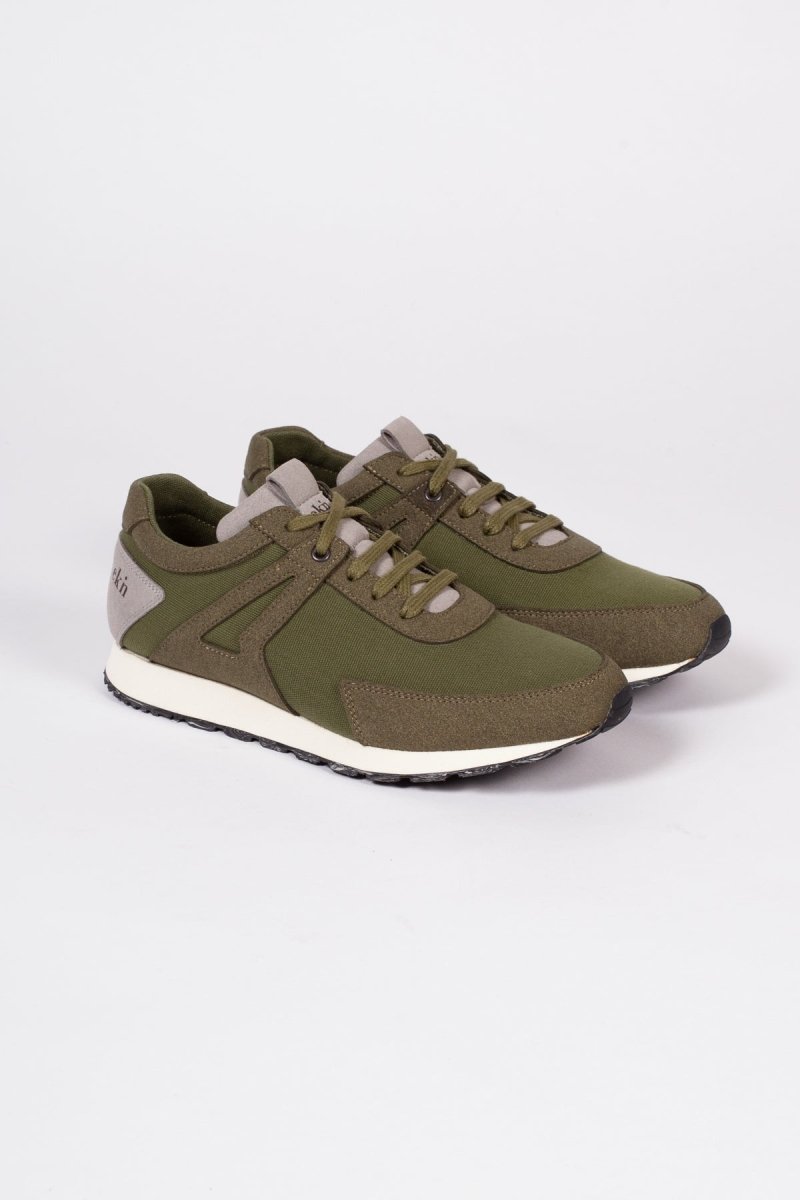 EKNLow Seed Runner | Green Vegan Suede + Canvas36