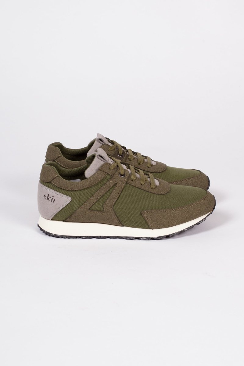 EKNLow Seed Runner | Green Vegan Suede + Canvas36