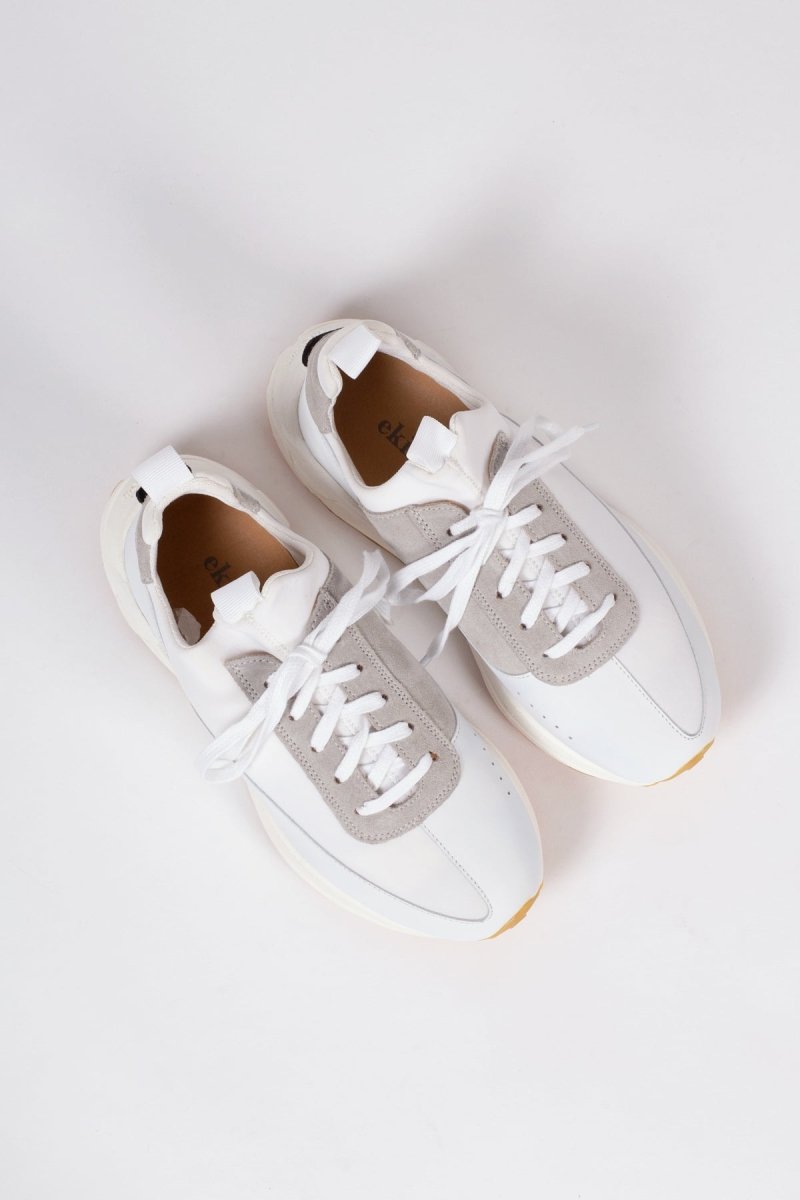 EKNYew Sneaker | White Neoprene + Leather36