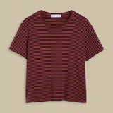 KINGS OF INDIGOAmabel T-Shirt | Fine Stripe TerracottaXS